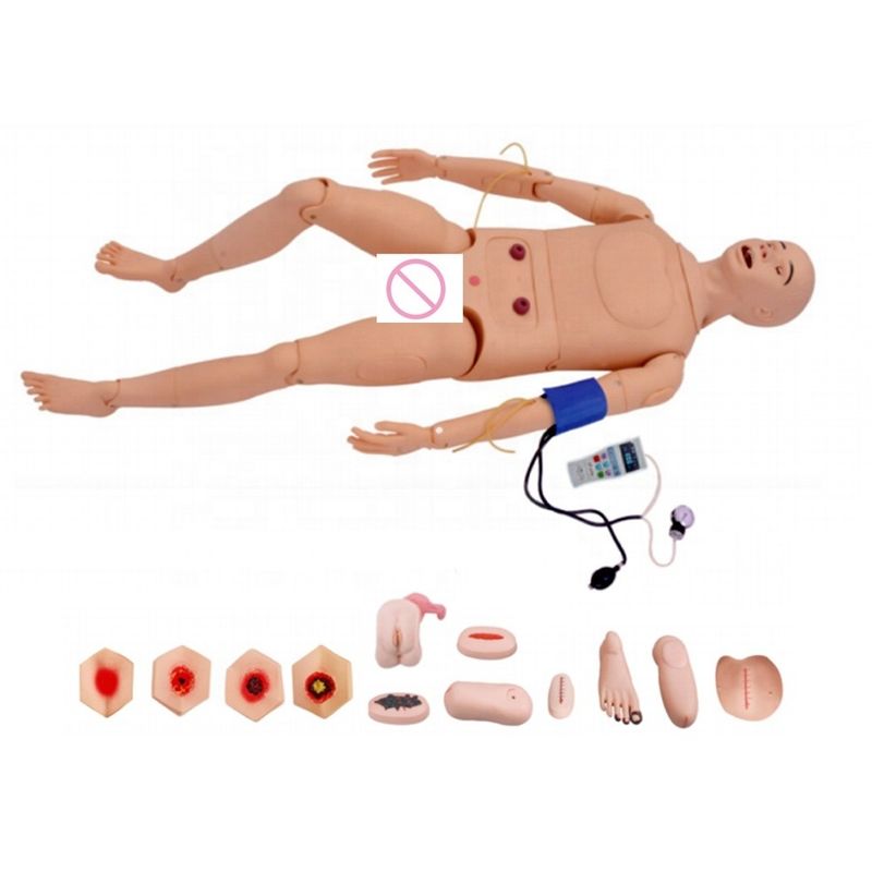 Human Life Size Full-functional Adult Nursing Manikin with Blood Pressure Simulator Medical Training Dummy